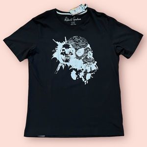 Robert Graham Mens Black Tee (Paint Splatter)